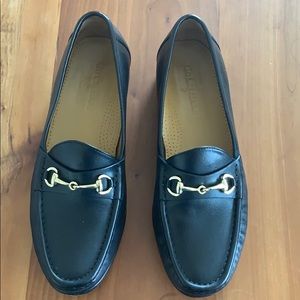 Cole Haan  gold bit black leather loafers 9M